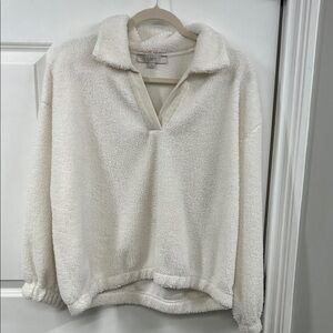 LOFT Women's V-Neck Off-White Sweater